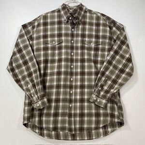 Stetson Men's Classic Plaid Button Down Shirt Dual Chest Pockets Casual‎ XL